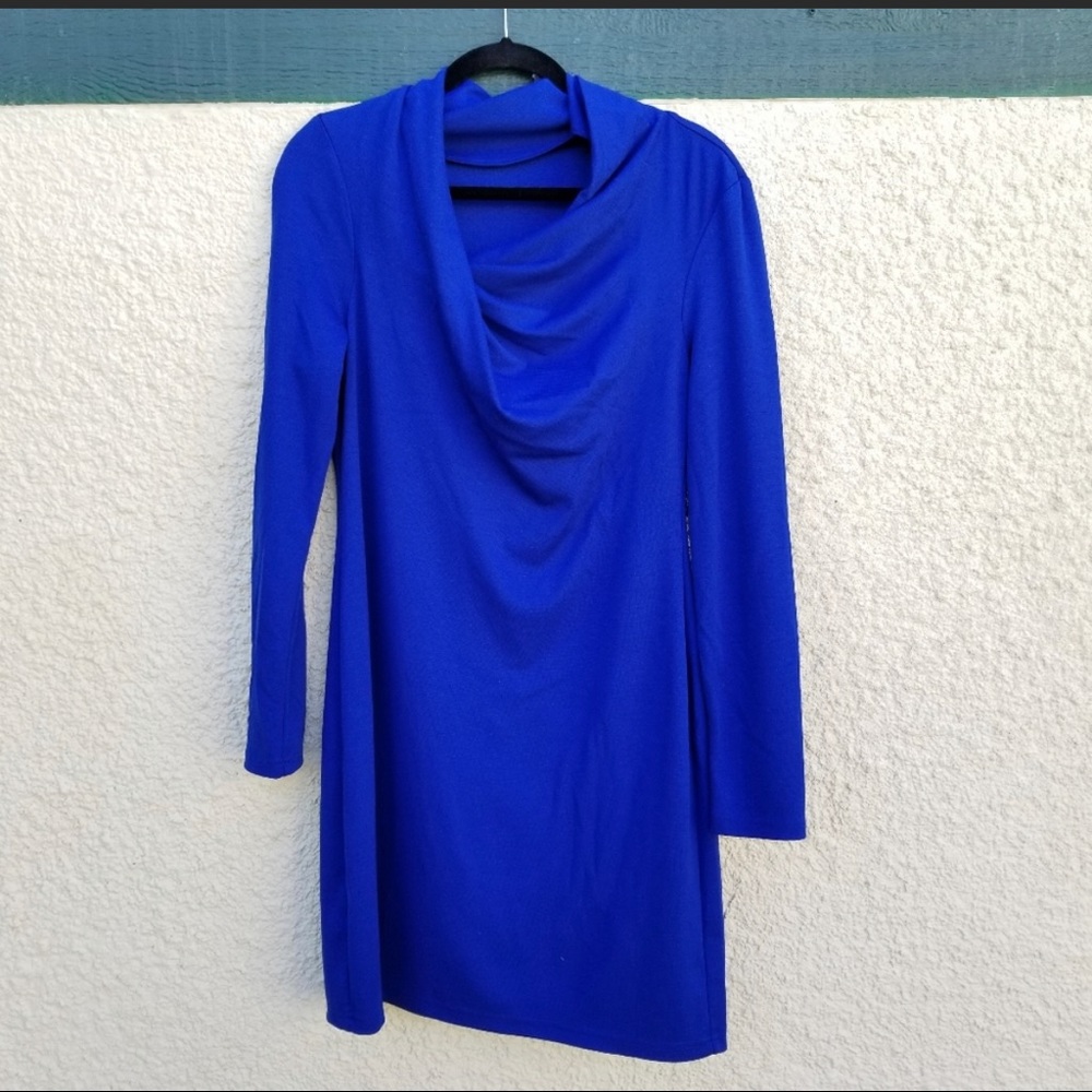 W118 Walter Baker royal blue cowl neck dress. Excellent condition!